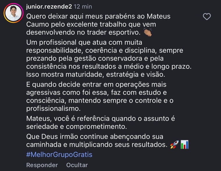 Depoimento de membro do grupo